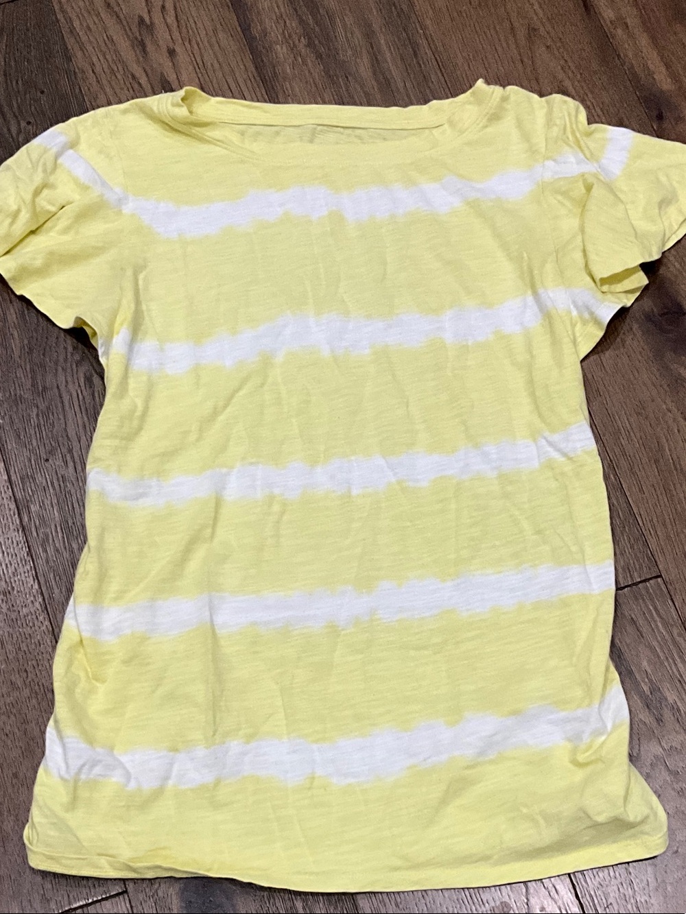 Maternity Striped Yellow & White Women's Tee